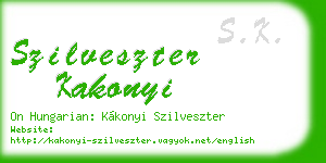 szilveszter kakonyi business card