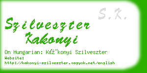 szilveszter kakonyi business card